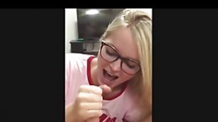 best oral  sex he's ever had from dirty nerdy girl for cash cum shots pov usa